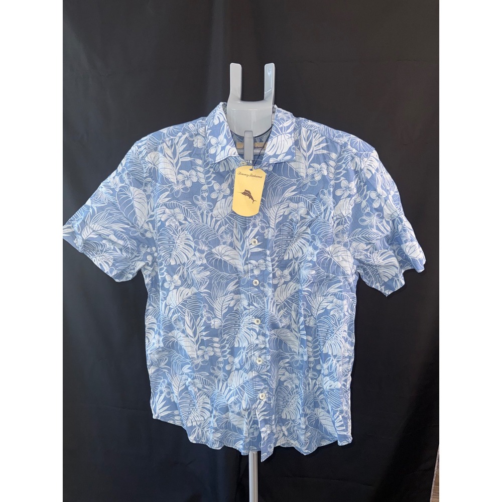Tommy Bahama Mens Victoria Blue Tropical Floral Button Down Shirt size M